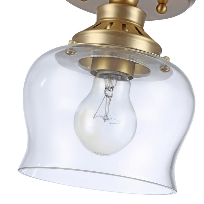 Golden - 3610-SF BCB-CLR - One Light Semi-Flush Mount - Daphne - Brushed Champagne Brass