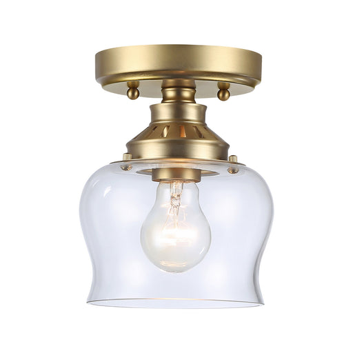 Daphne One Light Semi-Flush Mount Brushed Champagne Brass