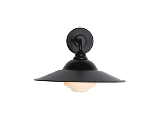 Golden - 5096-OWL15 BLK-BLK-WB - One Light Wall Sconce - Croma - Matte Black