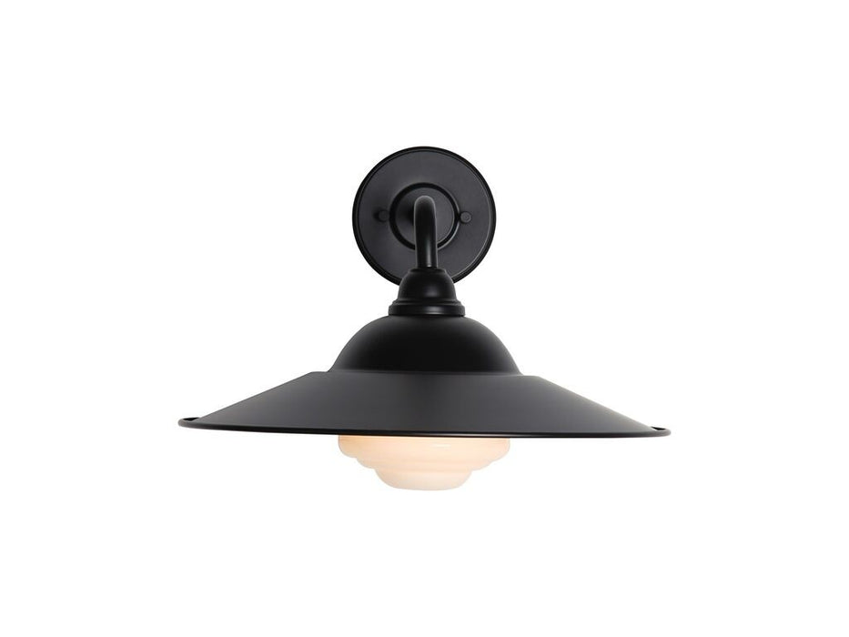 Golden - 5096-OWL15 BLK-BLK-WB - One Light Wall Sconce - Croma - Matte Black