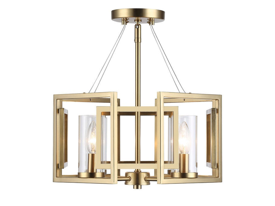 Golden - 6068-SF BCB - Four Light Semi-Flush Mount - Marco - Brushed Champagne Bronze