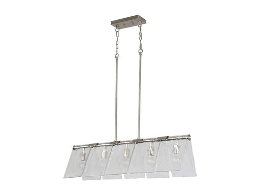 Golden - 6072-LP PW-HWG - Five Light Linear Pendant - Serenity - Pewter