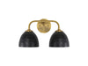 Golden - 6950-BA2 MBS-BLK - Two Light Vanity - Shepard - Modern Brass