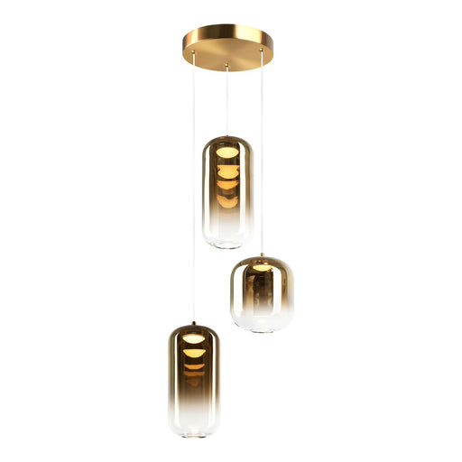 Refrax Three Light Pendant Aged Gold Brass