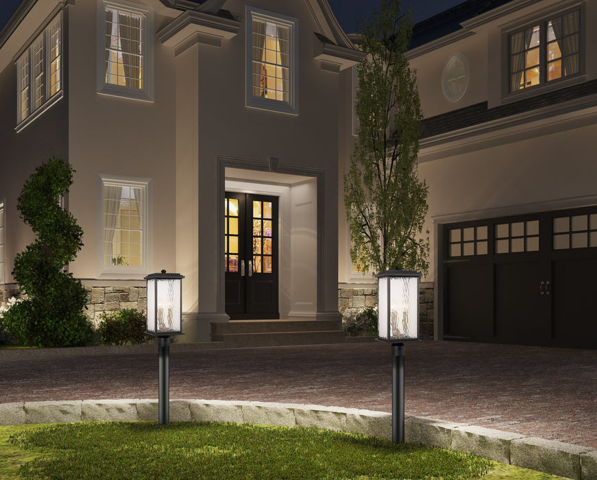 Artcraft - AC9273BK - Three Light Outdoor Post Mount - Estate - Black, Brass