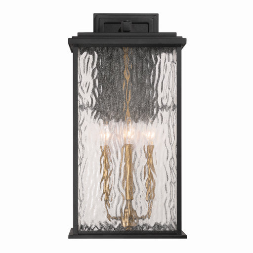 Estate Four Light Outdoor Wall Sconce Black, Brass
