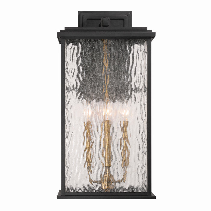 Artcraft - AC9274BK - Four Light Outdoor Wall Sconce - Estate - Black, Brass