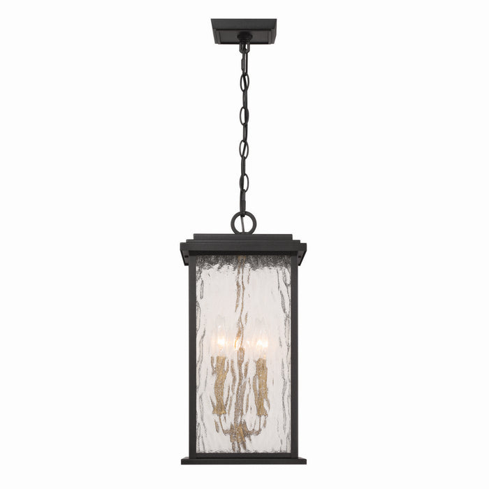 Artcraft - AC9275BK - Three Light Outdoor Pendant - Estate - Black, Brass