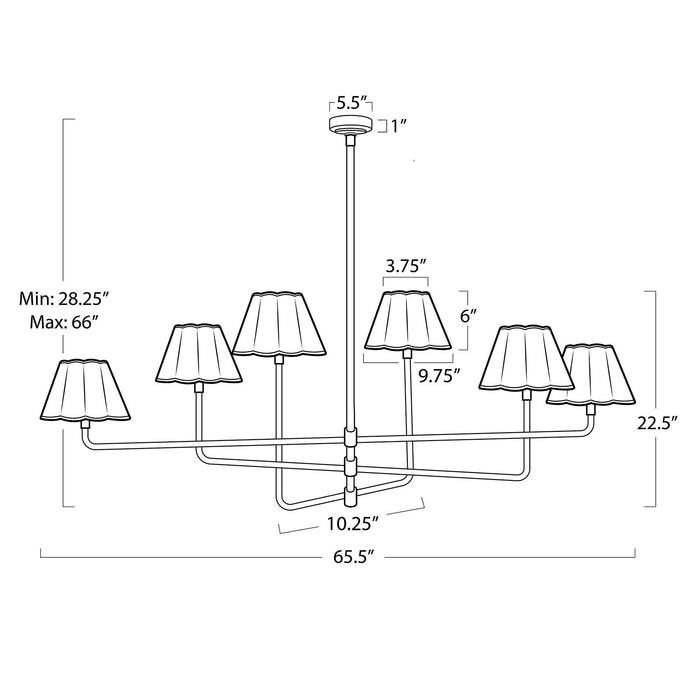 Polly Six Light Chandelier-Large Chandeliers-Regina Andrew-Lighting Design Store