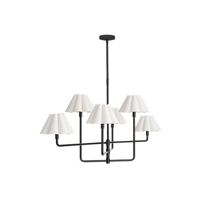 Polly Six Light Chandelier Blackened Brass-Large Chandeliers-Regina Andrew-Lighting Design Store