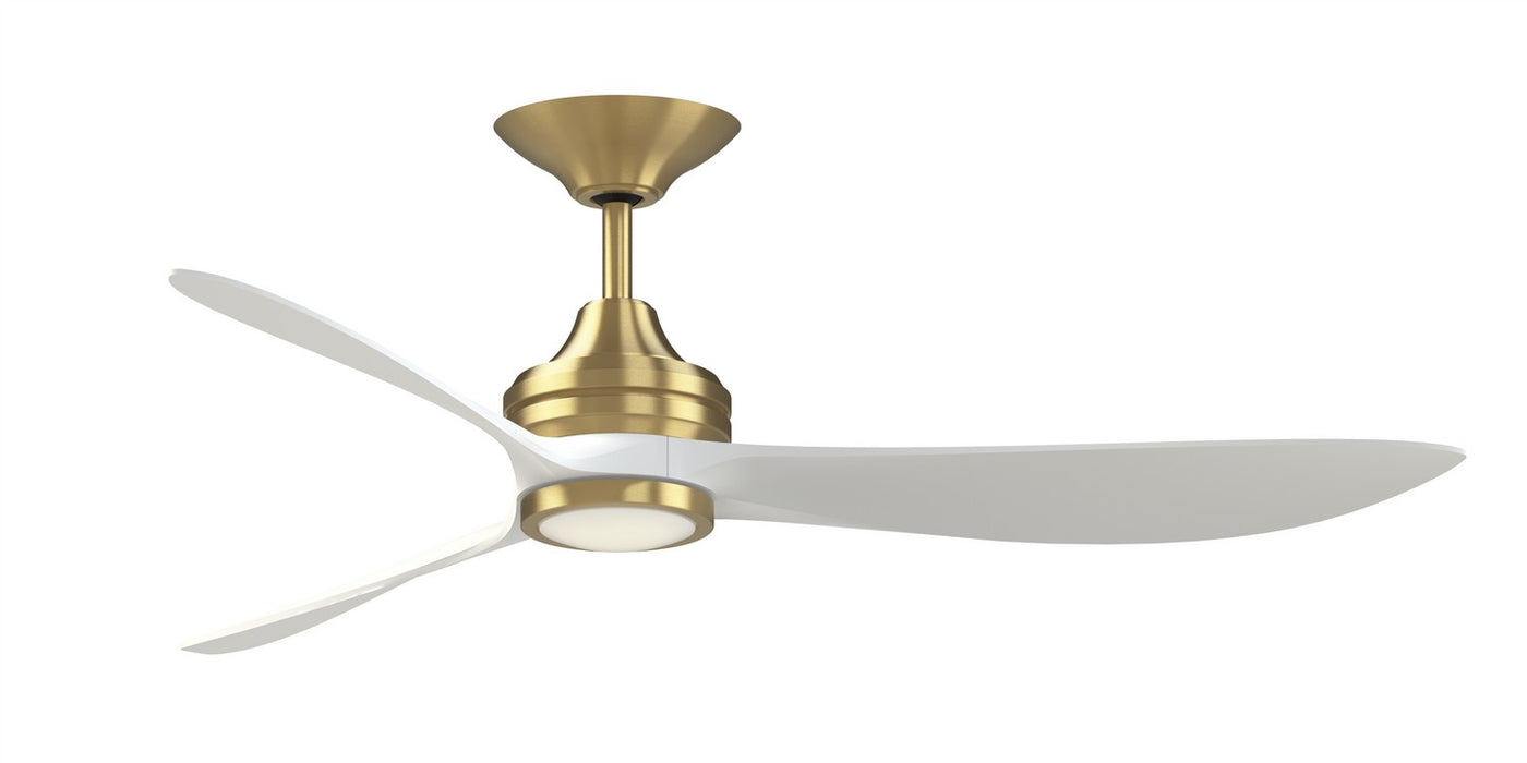 Fanimation - FPD6725BSMW - 60 Inches Ceiling Fan - Aviara - Brushed Satin Brass