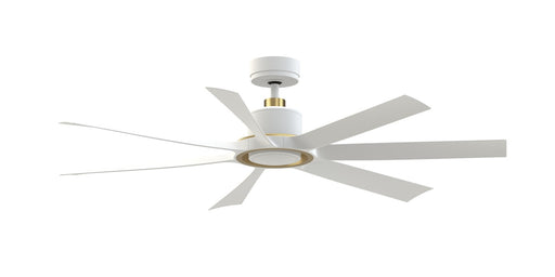 Fanimation - FPD7060MWBS - 60 Inches Ceiling Fan - Lenzi - Matte White w/Brushed Satin Brass