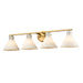 DVI Lighting - DVP37244BR-RIO - Four Light Vanity - Dorset - Brass w/Ribbed Opal Glass