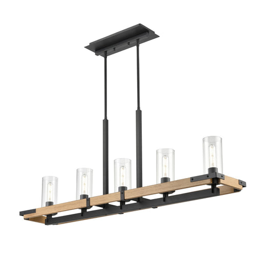 DVI Lighting - DVP38602EB+NW-CL - Five Light Linear Pendant - Okanagan - Ebony