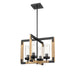 DVI Lighting - DVP38620EB+NW-CL - Four Light Pendant - Okanagan - Ebony