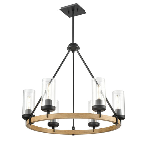 Okanagan Six Light Foyer Pendant Ebony