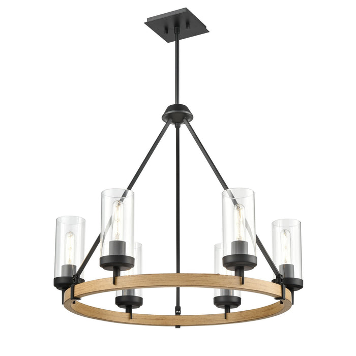 DVI Lighting - DVP38626EB+NW-CL - Six Light Foyer Pendant - Okanagan - Ebony
