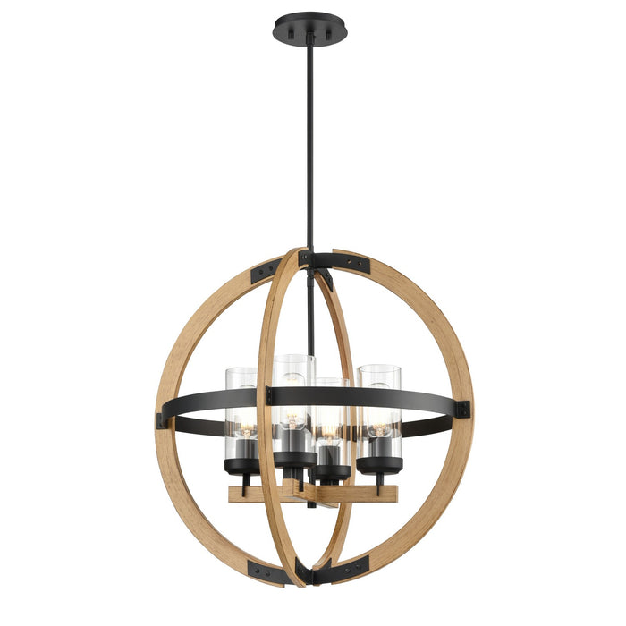 DVI Lighting - DVP38650EB+NW-CL - Four Light Pendant - Okanagan - Ebony