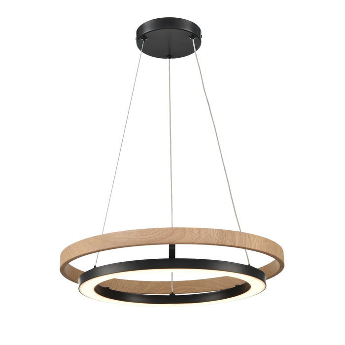 DVI Lighting - DVP40847EB+NW-CCT - LED Chandelier - Cybele - Ebony/Natural Wood
