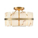 DVI Lighting - DVP5211BR-BFA - Three Light Semi Flush Mount - Luna Alabaster - Brass