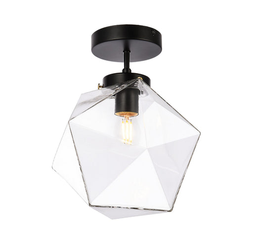Lawrence One Light Flush Mount Black