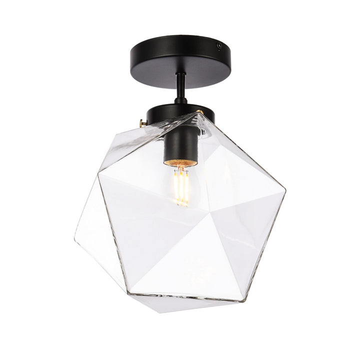 Elegant Lighting - LD2346BK - One Light Flush Mount - Lawrence - Black