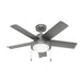 Hunter - 51440 - 44 InchesCeiling Fan - Seawall - Matte Silver