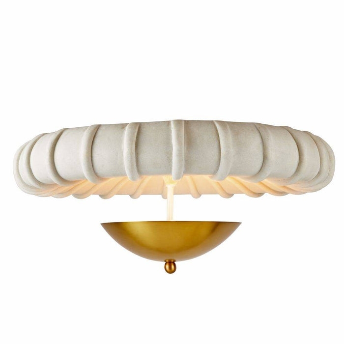 Arteriors - DFC12 - Three Light Flush Mount - Camella - Ivory/Antique Brass