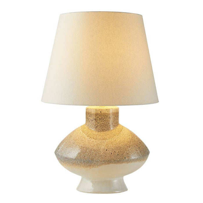 Arteriors - PTC33-103 - One Light Table Lamp - Ginn - Pebble Reactive/Antique Brass/Off-White/Off-White