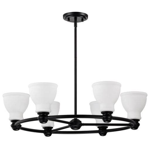 Russel Six Light Chandelier Matte Black