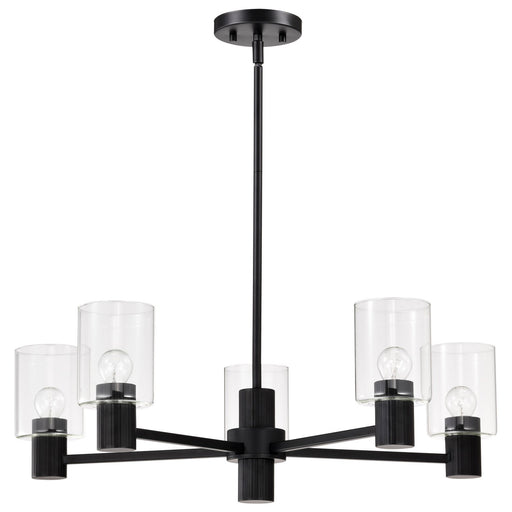 Clarksville Five Light Chandelier Matte Black