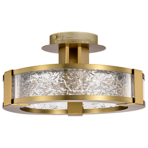 Darrow LED Semi Flush Mount Vintage Brass