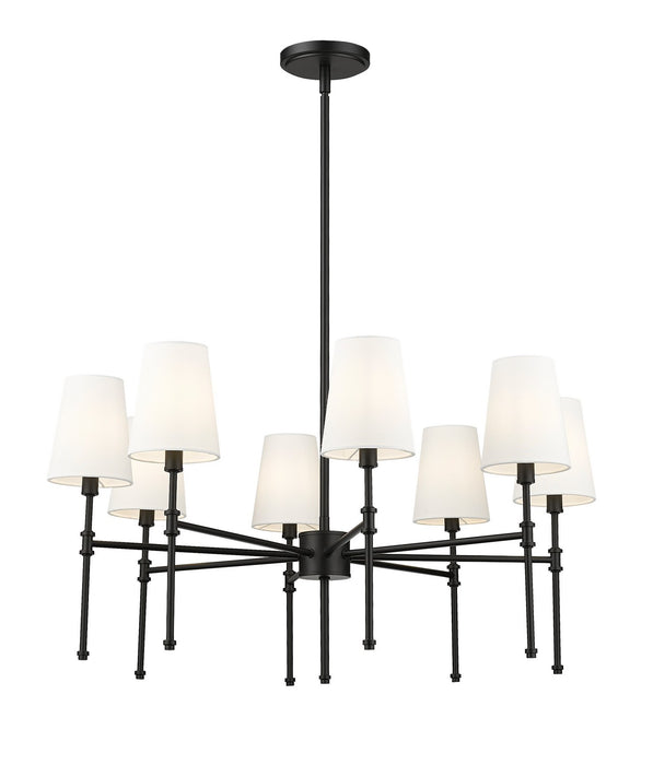 Millennium - 16108-MB - Eight Light Chandelier - Adorra - Matte Black