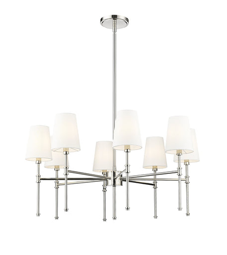Adorra Eight Light Chandelier Polished Nickel