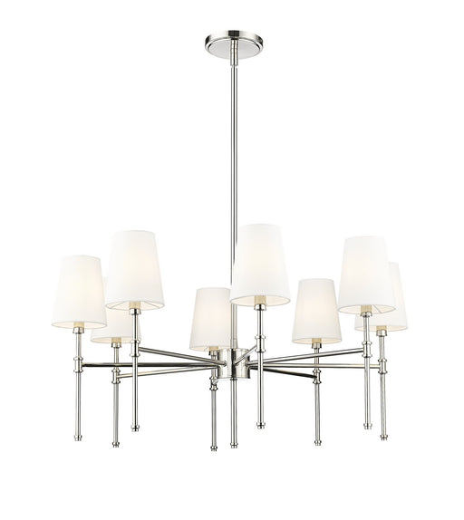 Millennium - 16108-PN - Eight Light Chandelier - Adorra - Polished Nickel