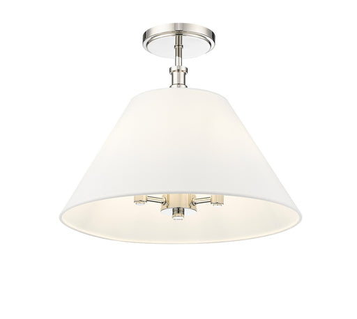 Adorra Three Light Semi-Flush Mount Polished Nickel