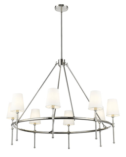 Adorra Eight Light Chandelier Polished Nickel