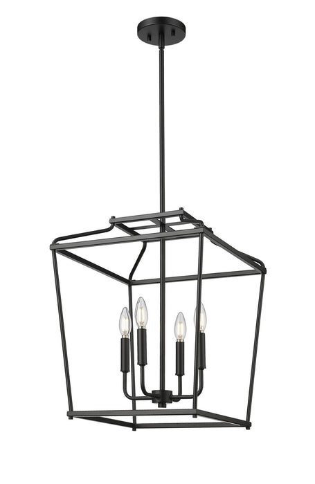 Millennium - 19004-MB - Four Light Pendant - Nellita - Matte Black