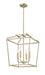 Millennium - 19004-VB - Four Light Pendant - Nellita - Vintage Brass