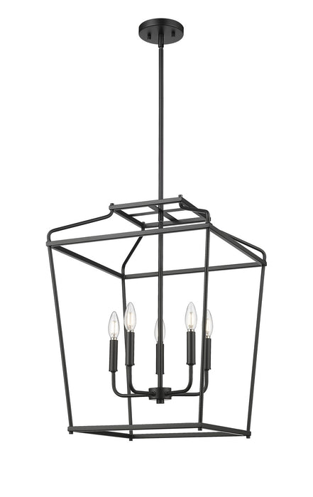 Millennium - 19005-MB - Five Light Pendant - Nellita - Matte Black
