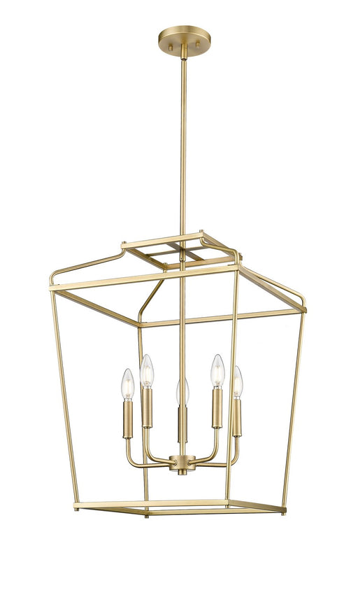 Millennium - 19005-VB - Five Light Pendant - Nellita - Vintage Brass