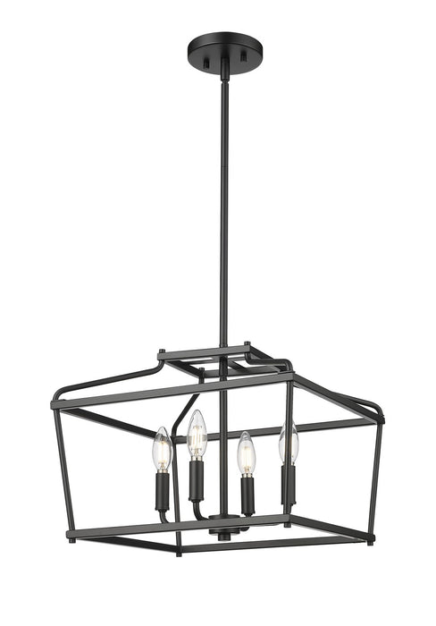 Millennium - 19104-MB - Four Light Pendant - Nellita - Matte Black