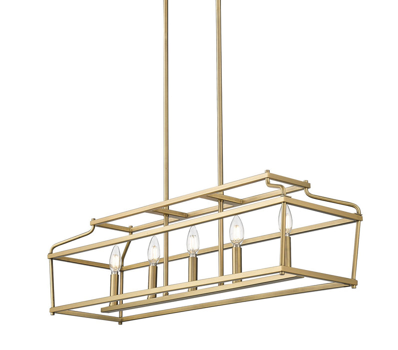 Millennium - 19105-VB - Five Light Chandelier - Nellita - Vintage Brass