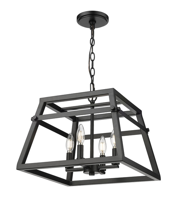 Millennium - 19304-MB - Four Light Pendant - Tellsa - Matte Black
