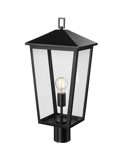 Munger One Light Outdoor Post Lantern Powder Coated Black