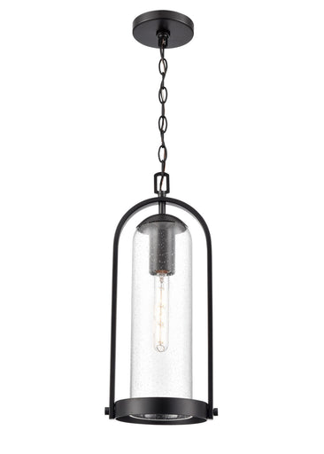 Luxio One Light Outdoor Hanging Lantern Powder Coated Black