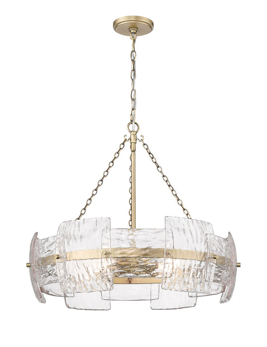 Millennium - 199904-VB - Four Light Pendant - Sinclara - Vintage Brass