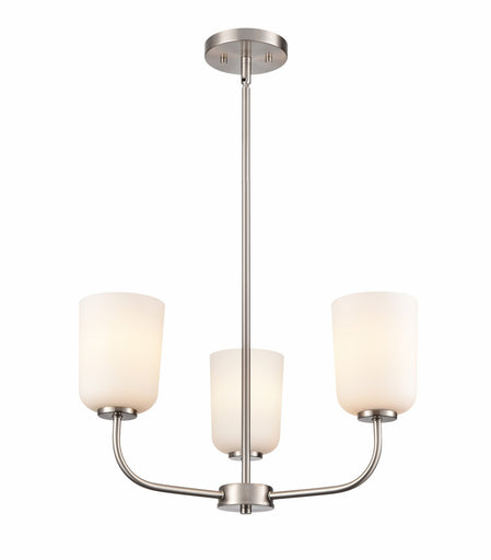 Laphia Three Light Chandelier Brushed Nickel