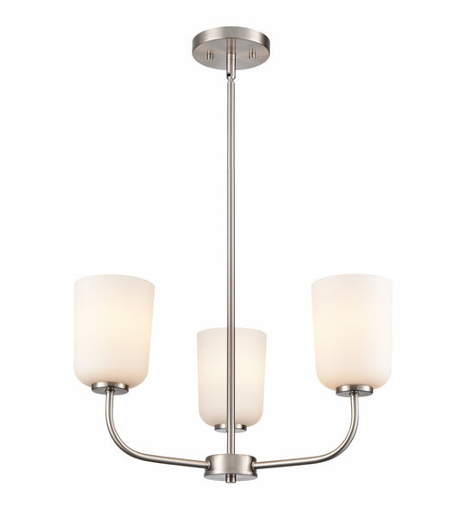 Millennium - 214003-BN - Three Light Chandelier - Laphia - Brushed Nickel