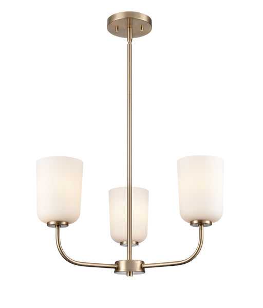 Millennium - 214003-MG - Three Light Chandelier - Laphia - Modern Gold